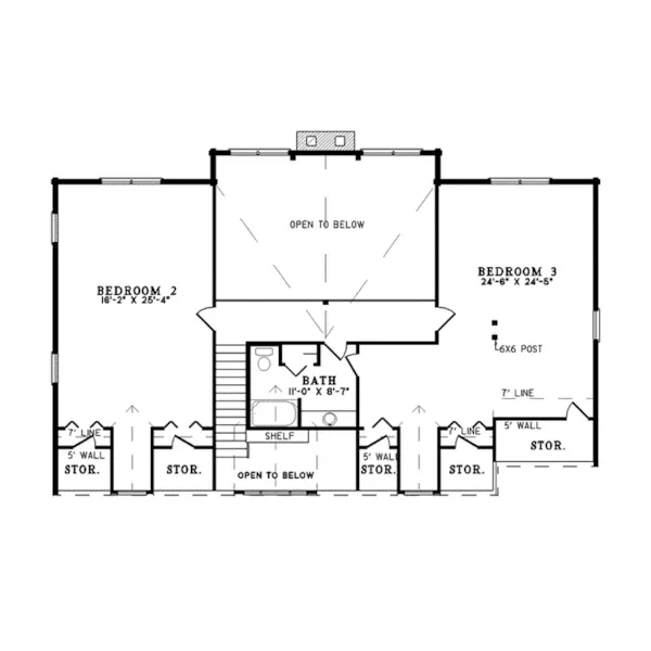 Cabin & Cottage House Plan Second Floor - Yellowstone Point Log Home 073D-0036 - Shop House Plans and More