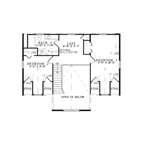 Country House Plan Second Floor - Campbell Creek Log Home 073D-0037 - Search House Plans and More