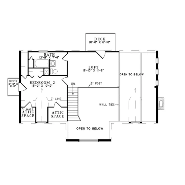 Log House Plan Second Floor - Alpinecrest Mountain Log Home 073D-0039 - Search House Plans and More