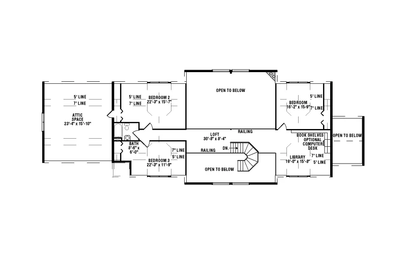 Country House Plan Second Floor - Amherst Terrace Luxury Log Home 073D-0040 - Search House Plans and More