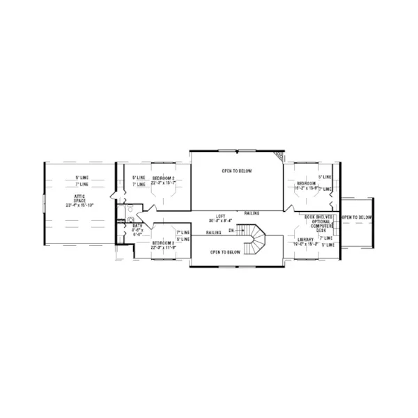 Luxury House Plan Second Floor - Amherst Terrace Luxury Log Home 073D-0040 - Search House Plans and More