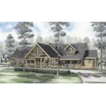 Sprawling Log Home With Angled Beams 