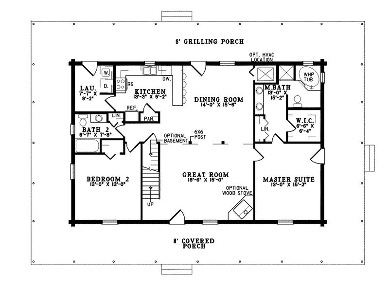 Vacation House Plan First Floor - El Dorado Place Rustic Home 073D-0042 - Search House Plans and More