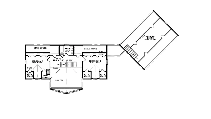 Acadian House Plan Second Floor - Canyon Bluff Rustic Log Home 073D-0044 - Search House Plans and More