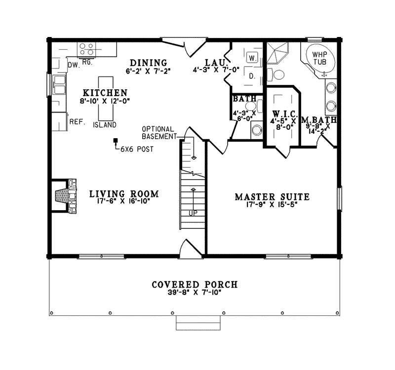 Country House Plan First Floor - Holbein Traditional Log Home 073D-0051 - Search House Plans and More
