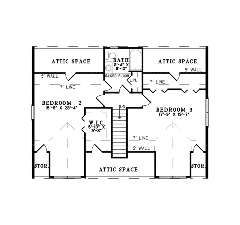 Log House Plan Second Floor - Holbein Traditional Log Home 073D-0051 - Search House Plans and More