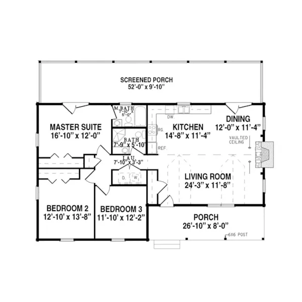 Cabin & Cottage House Plan First Floor - Snowden Peak Log Home 073D-0052 - Shop House Plans and More