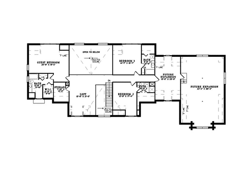 Log Cabin House Plan Second Floor - Duck Bay Luxury Log Home 073D-0055 - Search House Plans and More