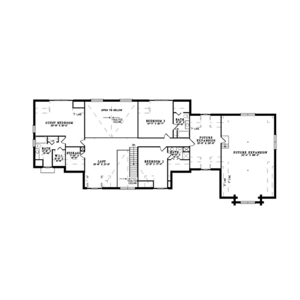 Vacation House Plan Second Floor - Duck Bay Luxury Log Home 073D-0055 - Search House Plans and More