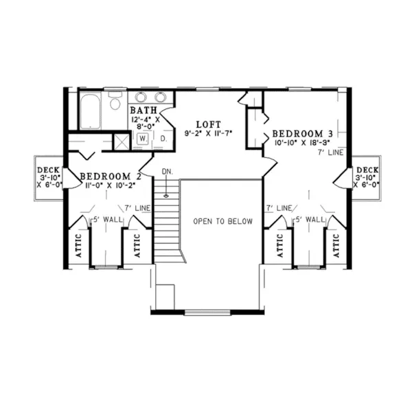 Log Cabin House Plan Second Floor - Snow Lake Rustic Log Cabin Home 073D-0056 - Shop House Plans and More