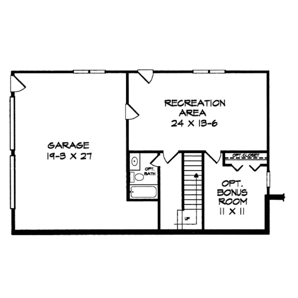 Colonial House Plan Lower Level Floor - Kennerley Place Country Home 076D-0006 - Search House Plans and More