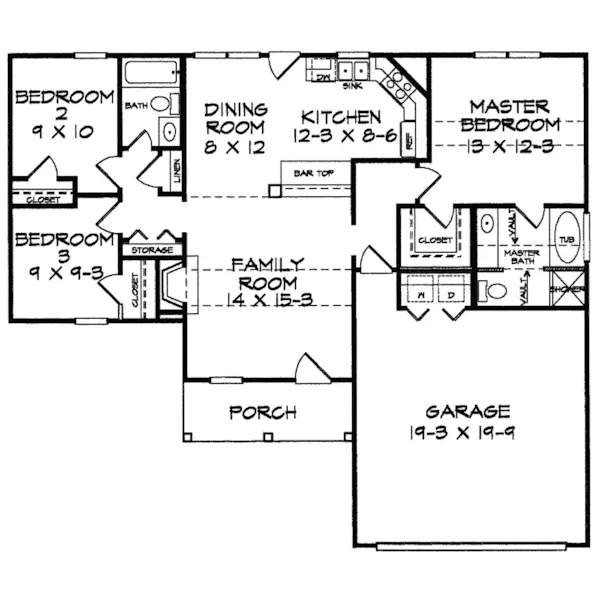 Country House Plan First Floor - Turkey Creek Ranch Home 076D-0016 - Shop House Plans and More