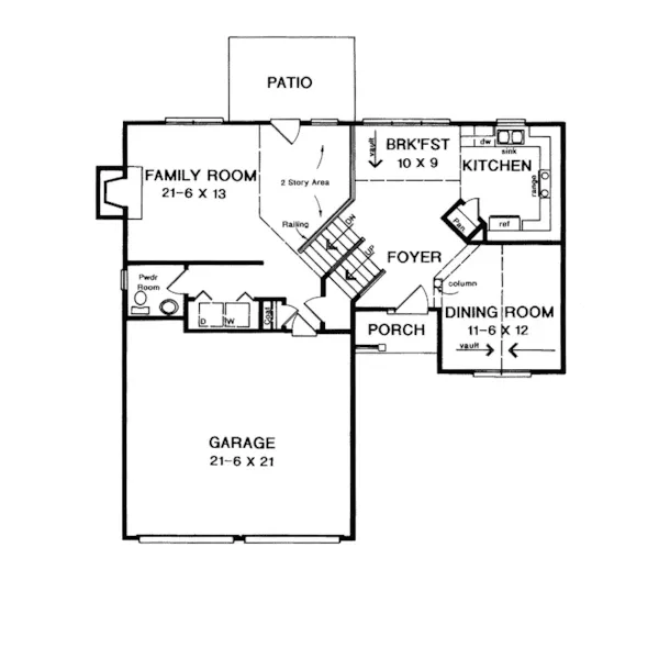 Traditional House Plan First Floor - Tuckahoe Traditional Home 076D-0024 - Shop House Plans and More