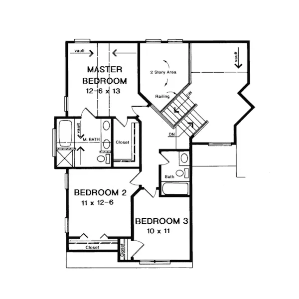 Traditional House Plan Second Floor - Tuckahoe Traditional Home 076D-0024 - Shop House Plans and More