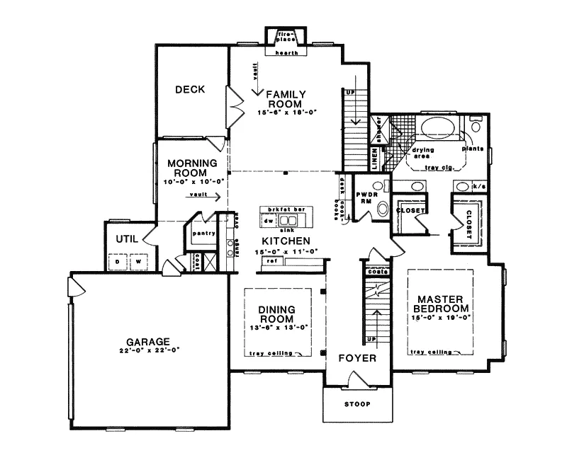Traditional House Plan First Floor - Rasmus Traditional Home 076D-0025 - Shop House Plans and More