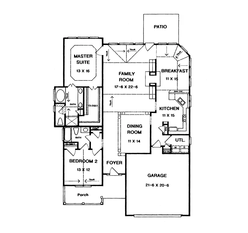Country House Plan First Floor - Fortunato Traditional Home 076D-0026 - Search House Plans and More