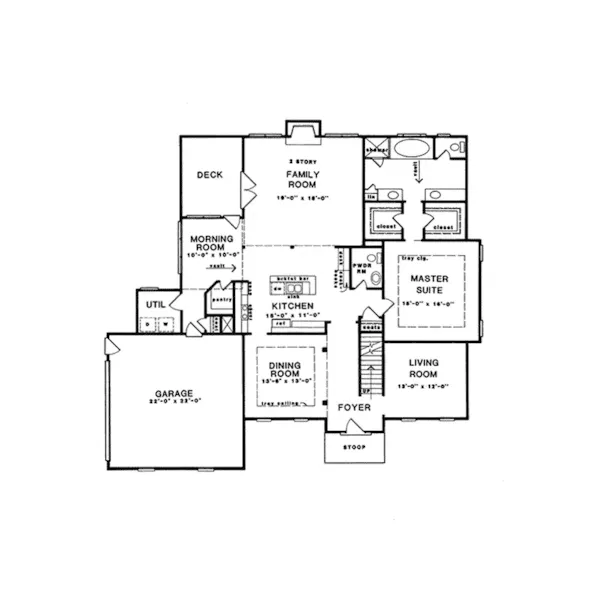 Georgian House Plan First Floor - Hawkes Bay Traditional Home 076D-0028 - Search House Plans and More