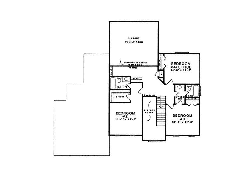 Southern House Plan Second Floor - Hawkes Bay Traditional Home 076D-0028 - Search House Plans and More