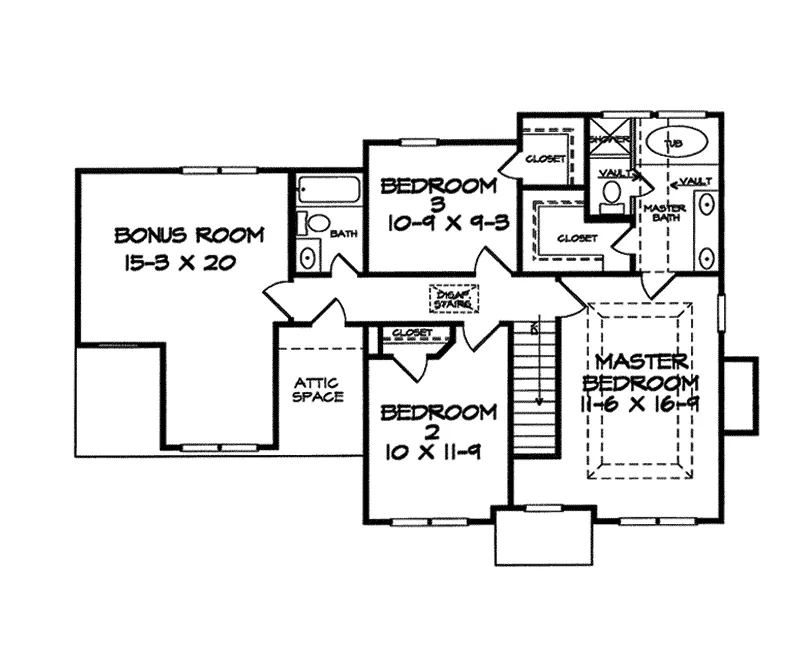 Colonial House Plan Second Floor - Millchester Southern Home 076D-0029 - Shop House Plans and More