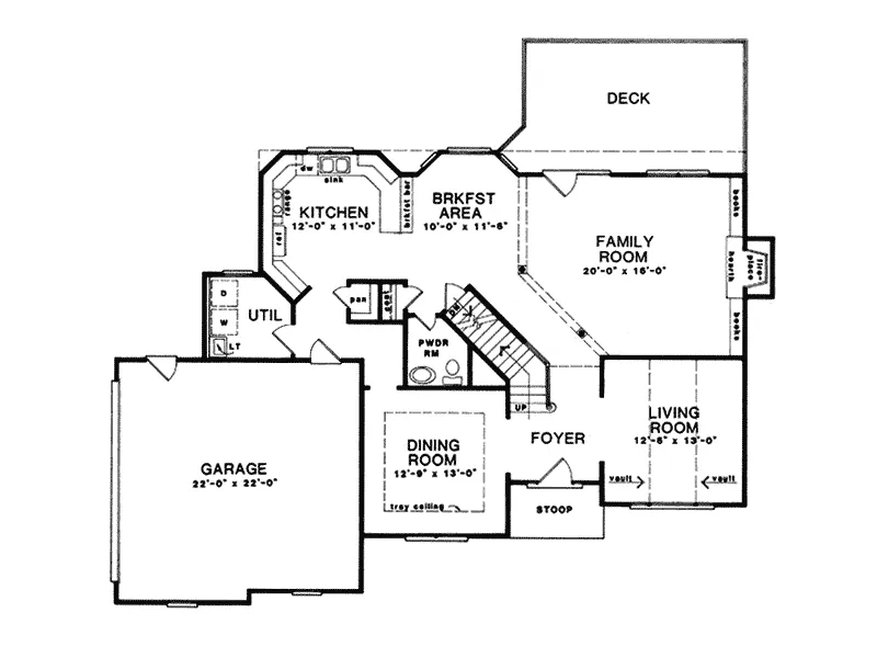 Florida House Plan First Floor - Sebastian Palm Traditional Home 076D-0033 - Shop House Plans and More