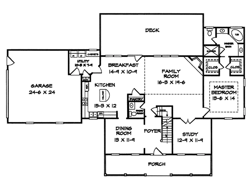 Country House Plan First Floor - Grimshaw Place Country Home 076D-0035 - Search House Plans and More