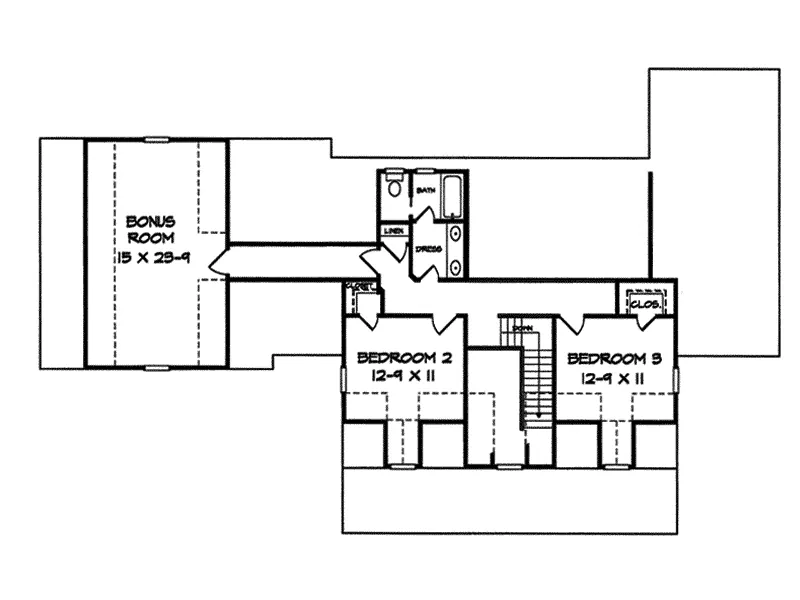 Colonial House Plan Second Floor - Grimshaw Place Country Home 076D-0035 - Search House Plans and More
