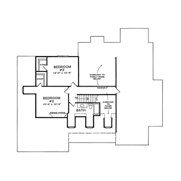 Colonial House Plan Second Floor - Hugo Traditional Home 076D-0039 - Search House Plans and More