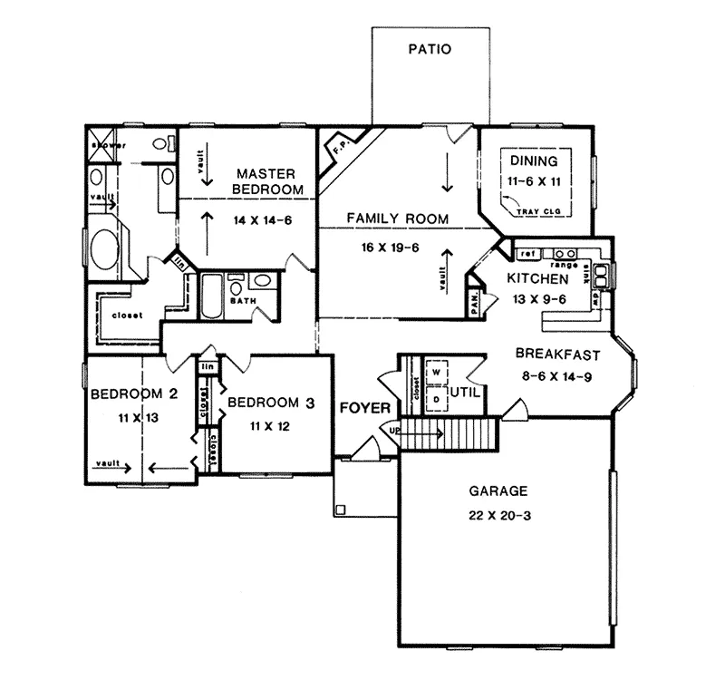 Ranch House Plan First Floor - Malta Ranch Home 076D-0041 - Shop House Plans and More