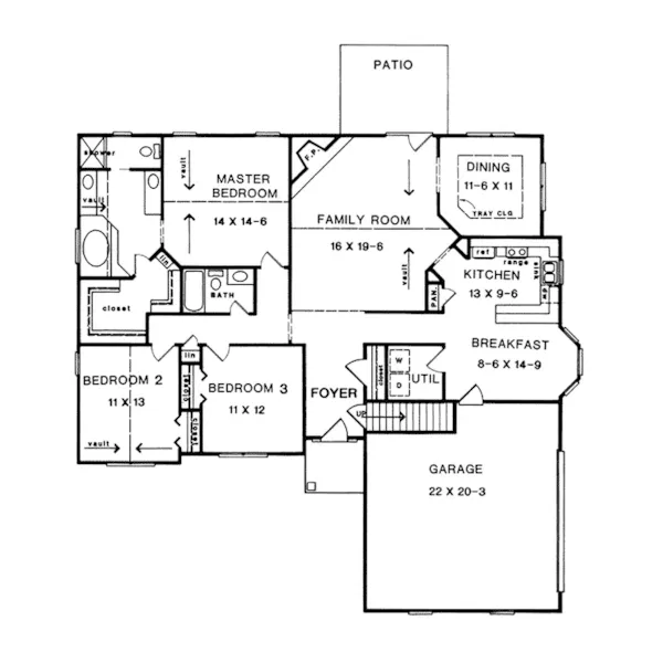 Ranch House Plan First Floor - Malta Ranch Home 076D-0041 - Shop House Plans and More