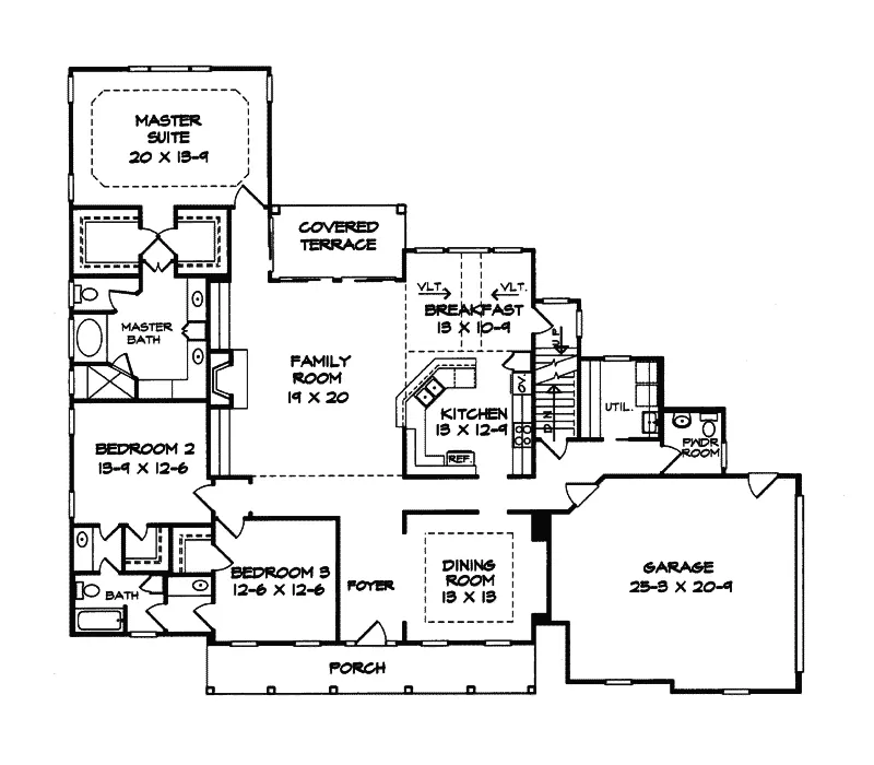 Arts & Crafts House Plan First Floor - Clapham Southern Home 076D-0043 - Search House Plans and More