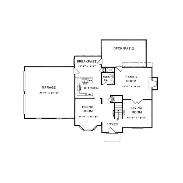 Traditional House Plan First Floor - Mariana Traditional Home 076D-0044 - Shop House Plans and More