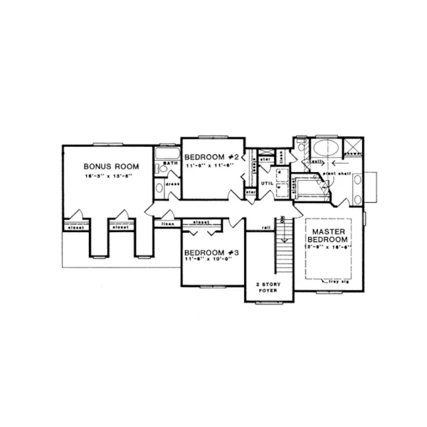 Traditional House Plan Second Floor - Mariana Traditional Home 076D-0044 - Shop House Plans and More