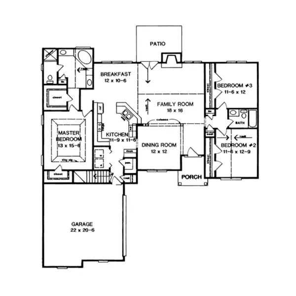 Southern House Plan First Floor - Ivondale European Colonial Home 076D-0053 - Search House Plans and More