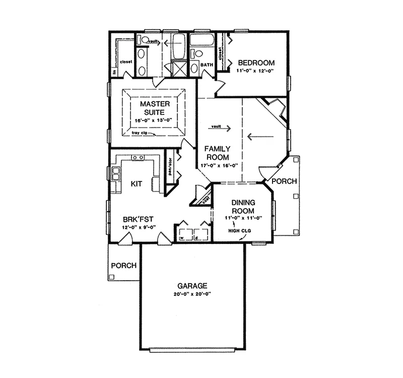 Country House Plan First Floor - Hazelvalley Narrow Lot Home 076D-0059 - Search House Plans and More