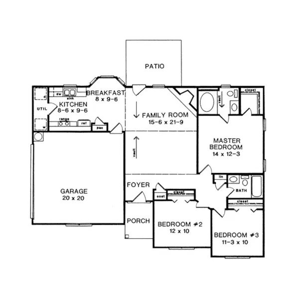 Traditional House Plan First Floor - Chamberlain Falls Ranch Home 076D-0060 - Search House Plans and More