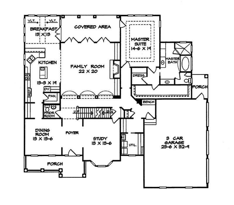 Luxury House Plan First Floor - Forest Valley Luxury Home 076D-0075 - Search House Plans and More