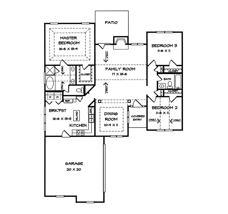 Traditional House Plan First Floor - Beckingham Traditional Home 076D-0079 - Search House Plans and More