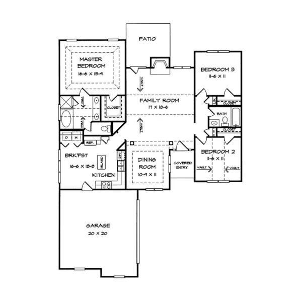 Traditional House Plan First Floor - Beckingham Traditional Home 076D-0079 - Search House Plans and More