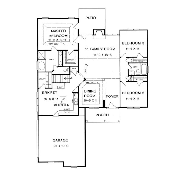 Ranch House Plan First Floor - Summerdale Ranch Home 076D-0083 - Shop House Plans and More