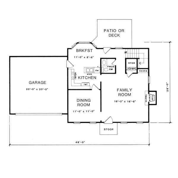 Georgian House Plan First Floor - Rosenbaum Georgian Home 076D-0088 - Shop House Plans and More