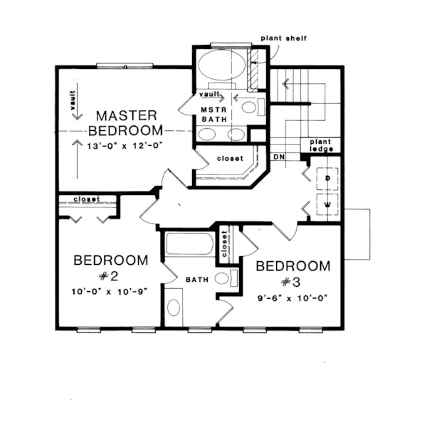 Georgian House Plan Second Floor - Rosenbaum Georgian Home 076D-0088 - Shop House Plans and More