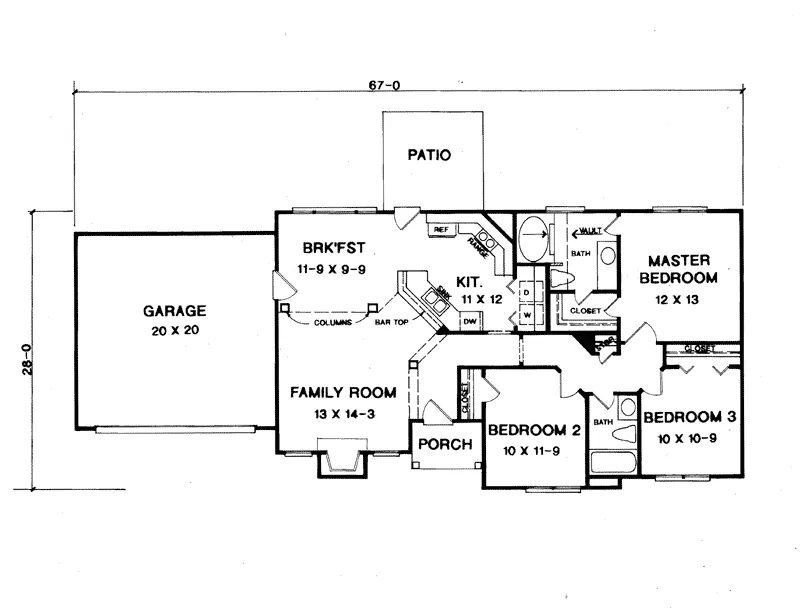 Traditional House Plan First Floor - Summerblossom Ranch Home 076D-0091 - Shop House Plans and More