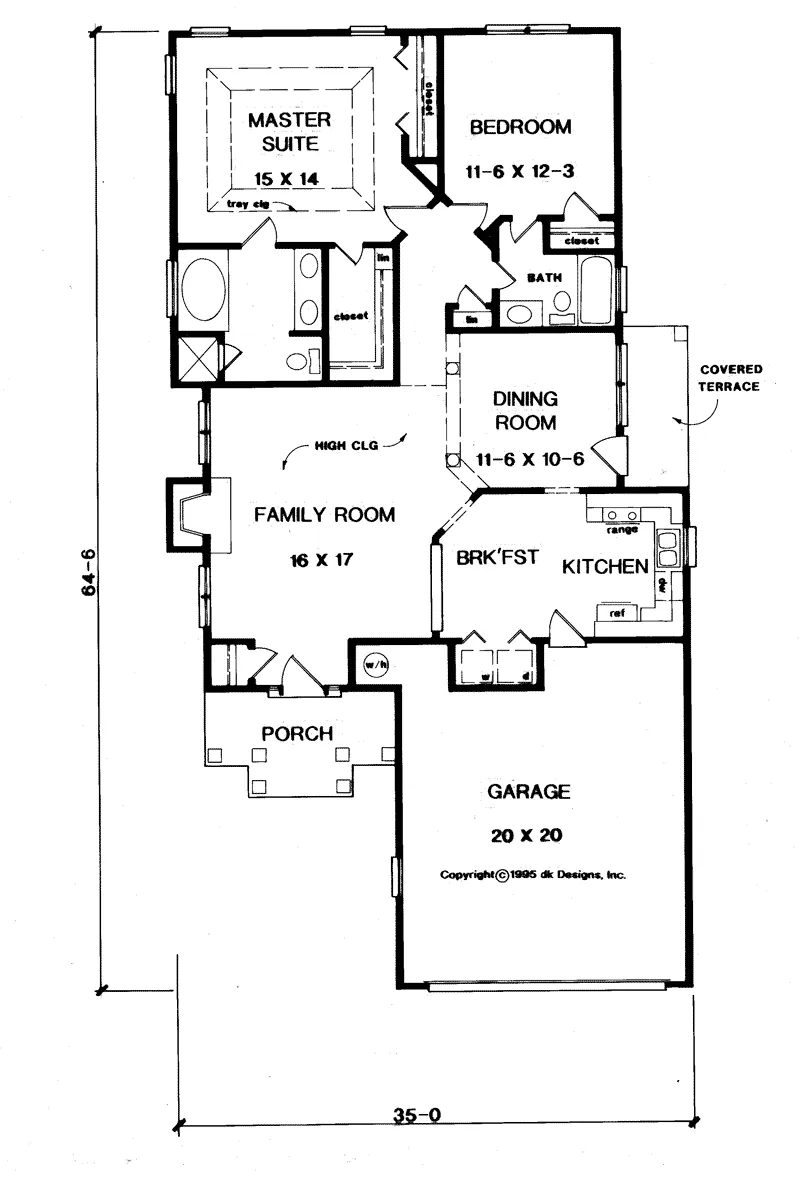 Traditional House Plan First Floor - Hazelfalls Narrow Lot Home 076D-0096 - Search House Plans and More