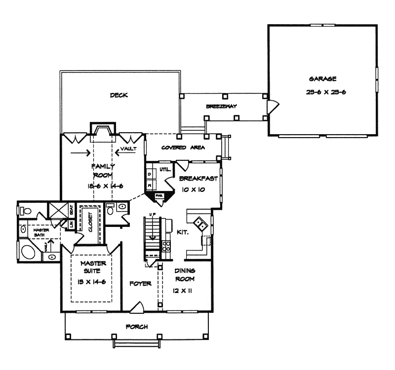 Traditional House Plan First Floor - Lemay Park Country Home 076D-0097 - Shop House Plans and More