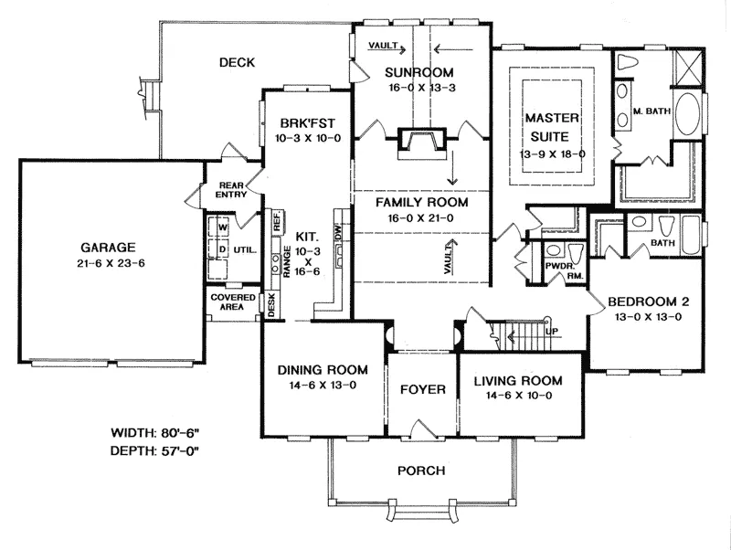 Country House Plan First Floor - Elsing Hollow Country Home 076D-0099 - Search House Plans and More