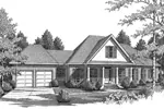 Country House Plan Front of Home - Elsing Hollow Country Home 076D-0099 - Search House Plans and More