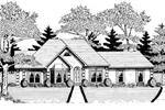 Traditional House Plan Front of Home - Beckett Hill Ranch Home 076D-0101 - Search House Plans and More