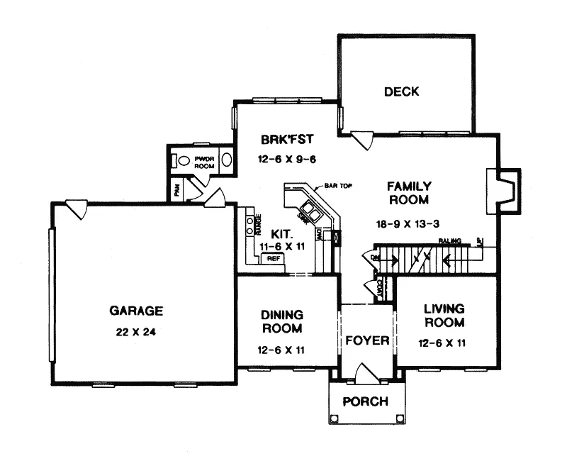 Modern House Plan First Floor - Minmar Traditional Home 076D-0102 - Shop House Plans and More