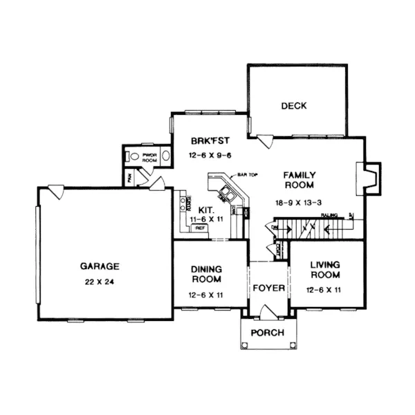 Modern House Plan First Floor - Minmar Traditional Home 076D-0102 - Shop House Plans and More