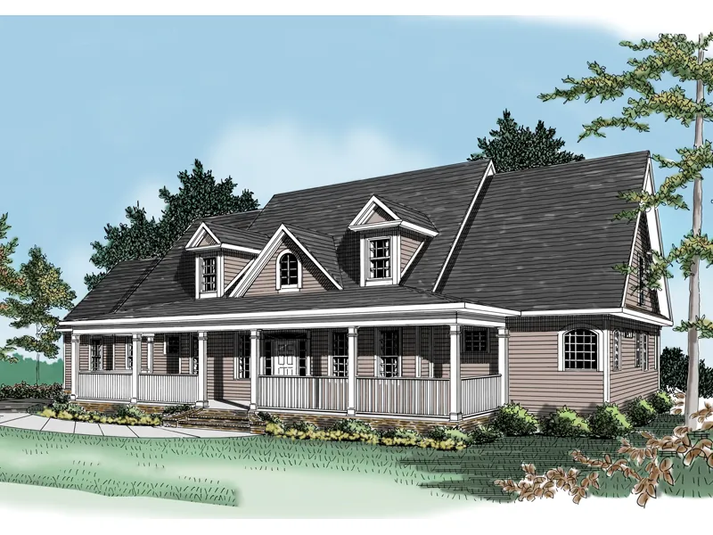Traditional House Plan Front Photo 01 - Berthold Woods Country Home 076D-0103 - Search House Plans and More